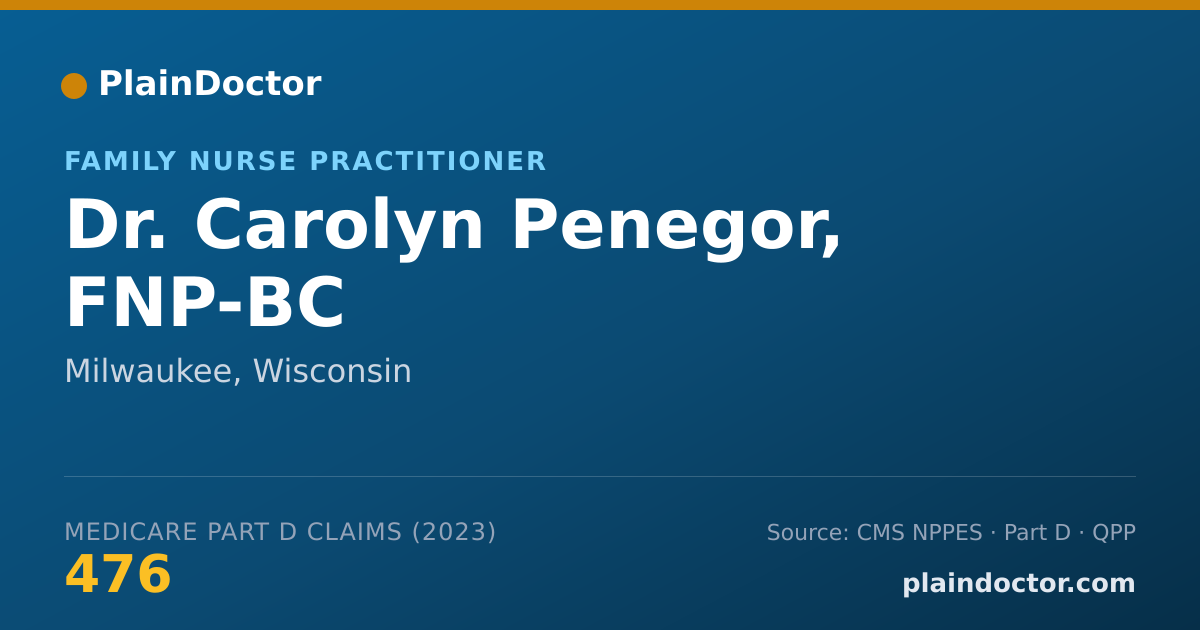Shareable card for Carolyn Penegor, FNP-BC - Family Nurse Practitioner, Milwaukee, WI