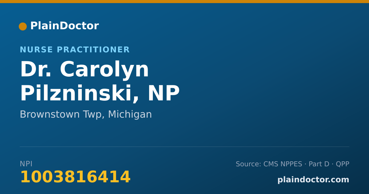 Shareable card for Carolyn Pilzninski, NP - Nurse Practitioner, Brownstown Twp, MI