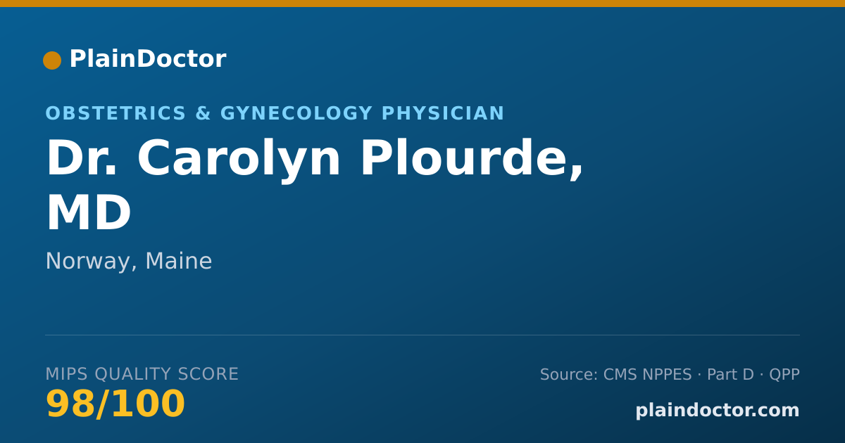 Shareable card for Carolyn Plourde, MD - Obstetrics & Gynecology Physician, Norway, ME