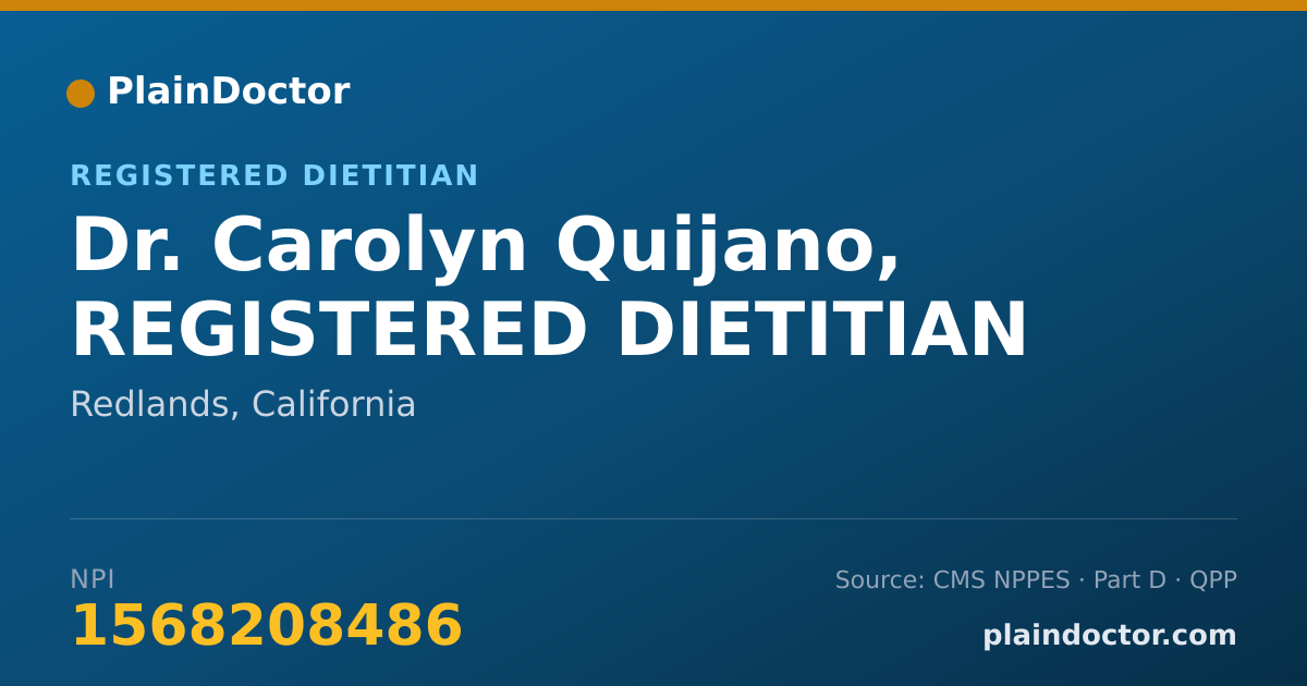 Shareable card for Carolyn Quijano, REGISTERED DIETITIAN - Registered Dietitian, Redlands, CA