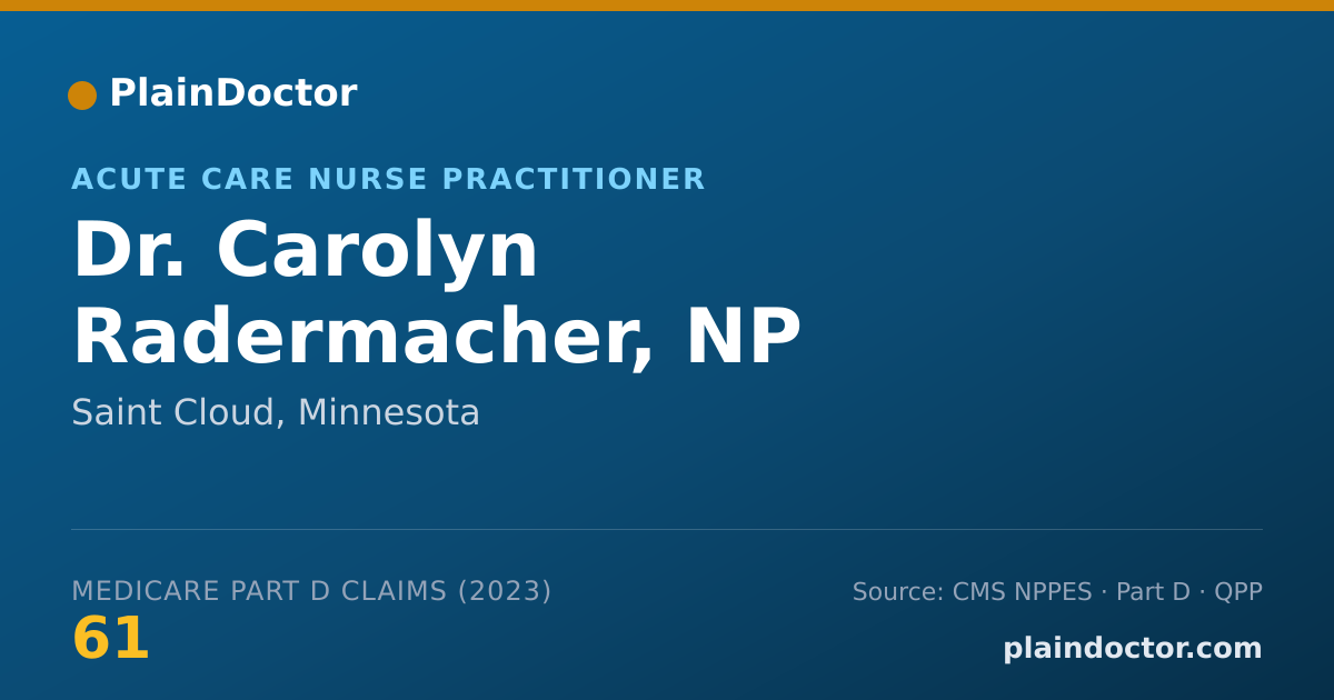 Shareable card for Carolyn Radermacher, NP - Acute Care Nurse Practitioner, Saint Cloud, MN