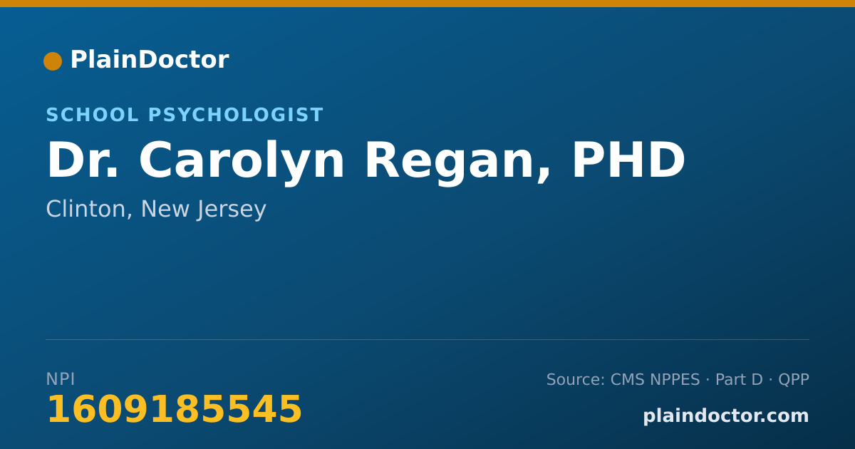Shareable card for Carolyn Regan, PHD - School Psychologist, Clinton, NJ
