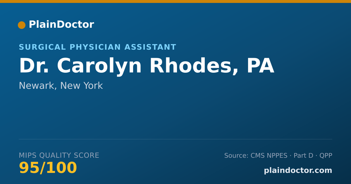 Shareable card for Carolyn Rhodes, PA - Surgical Physician Assistant, Newark, NY