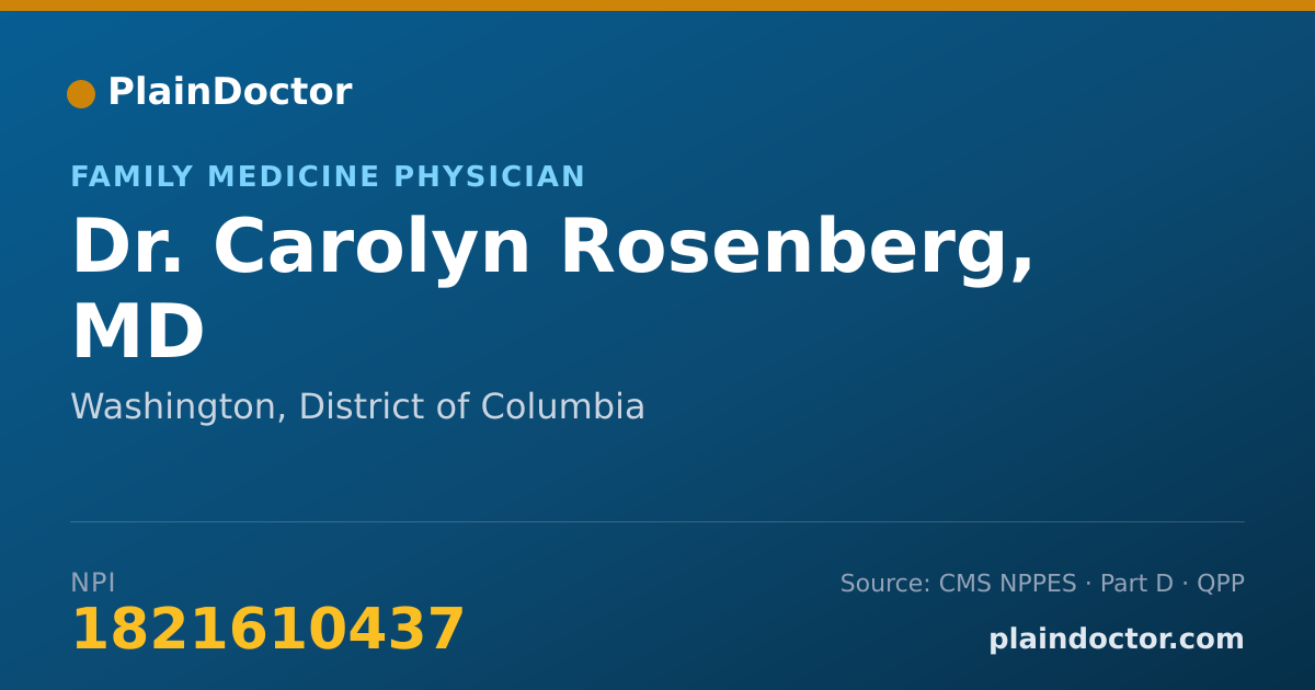Shareable card for Carolyn Rosenberg, MD - Family Medicine Physician, Washington, DC