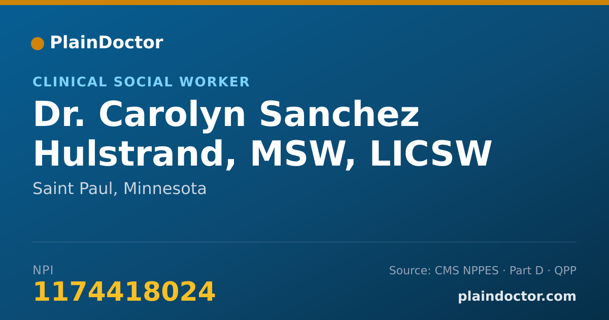 Shareable card for Carolyn Sanchez Hulstrand, MSW, LICSW - Clinical Social Worker, Saint Paul, MN