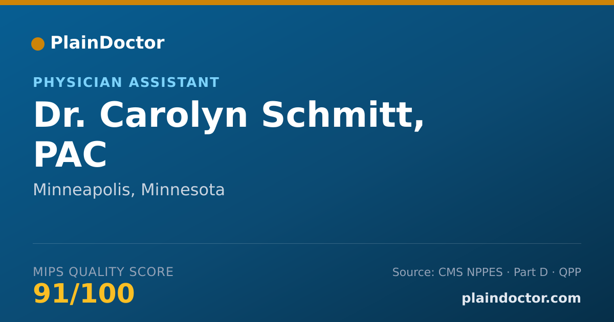 Shareable card for Carolyn Schmitt, PAC - Physician Assistant, Minneapolis, MN