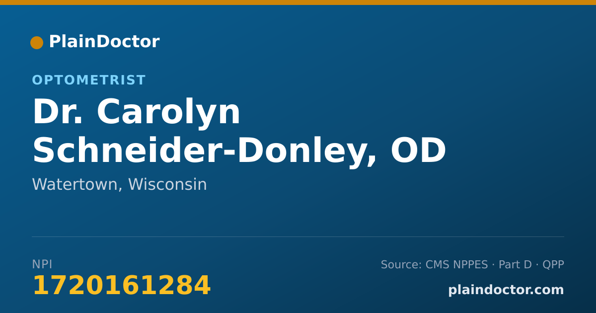 Shareable card for Carolyn Schneider-Donley, OD - Optometrist, Watertown, WI