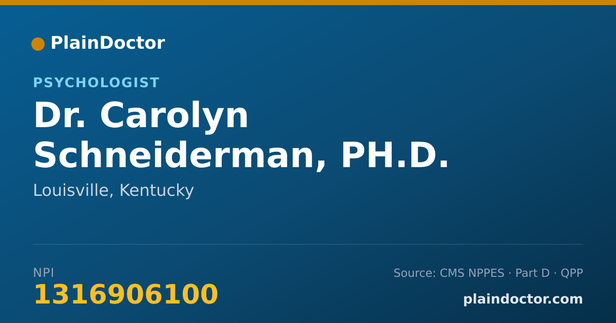 Shareable card for Carolyn Schneiderman, PH.D. - Psychologist, Louisville, KY