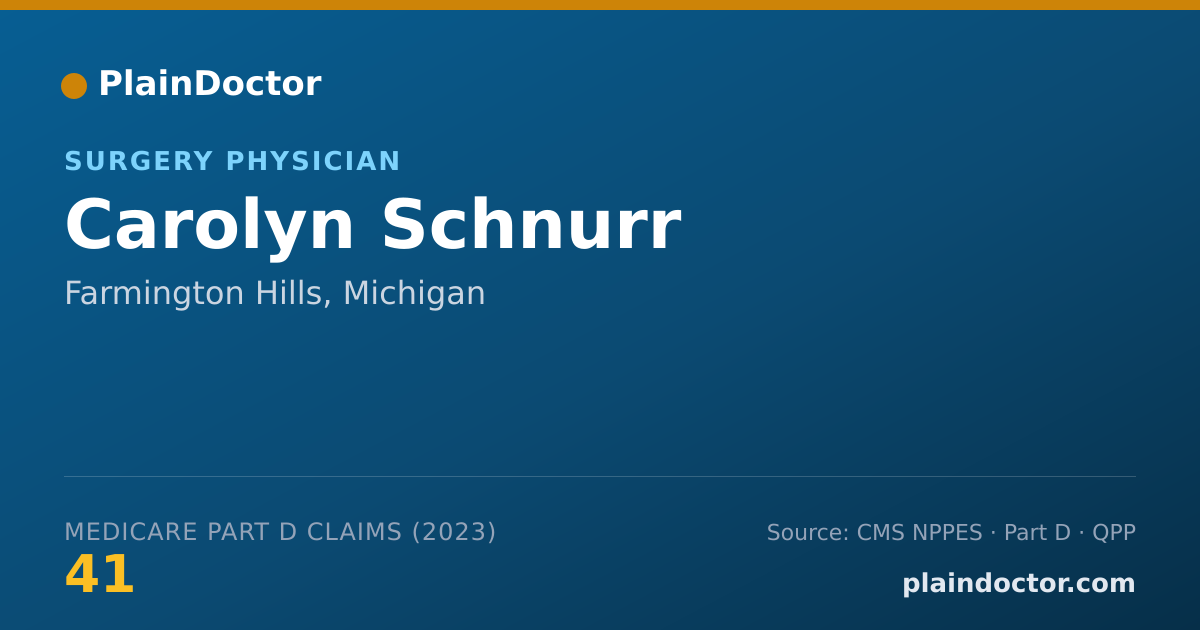 Shareable card for Carolyn Schnurr - Surgery Physician, Farmington Hills, MI