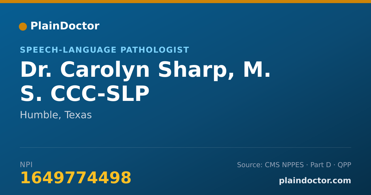 Shareable card for Carolyn Sharp, M. S. CCC-SLP - Speech-Language Pathologist, Humble, TX