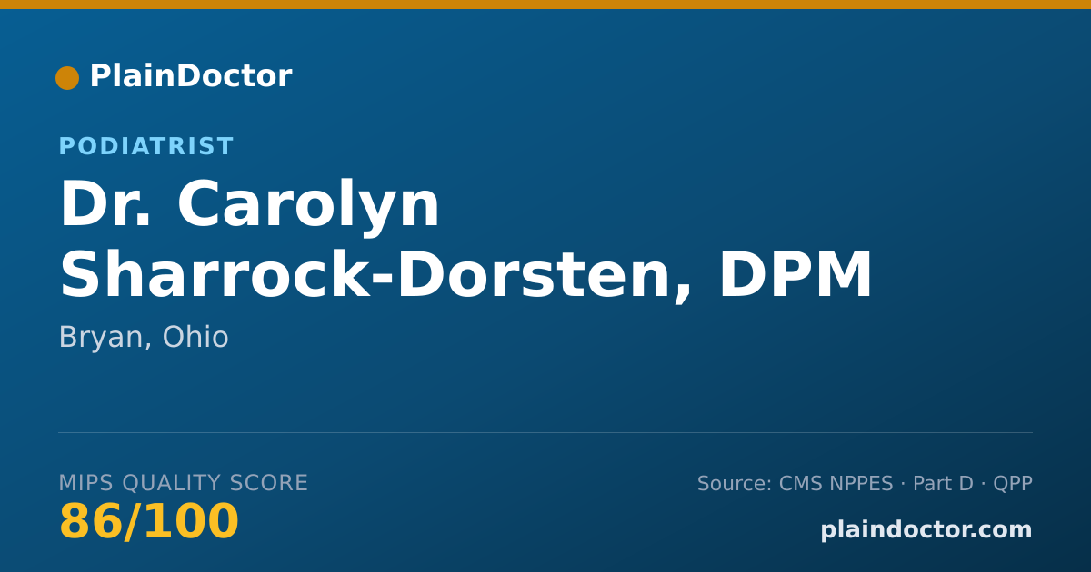Shareable card for Carolyn Sharrock-Dorsten, DPM - Podiatrist, Bryan, OH