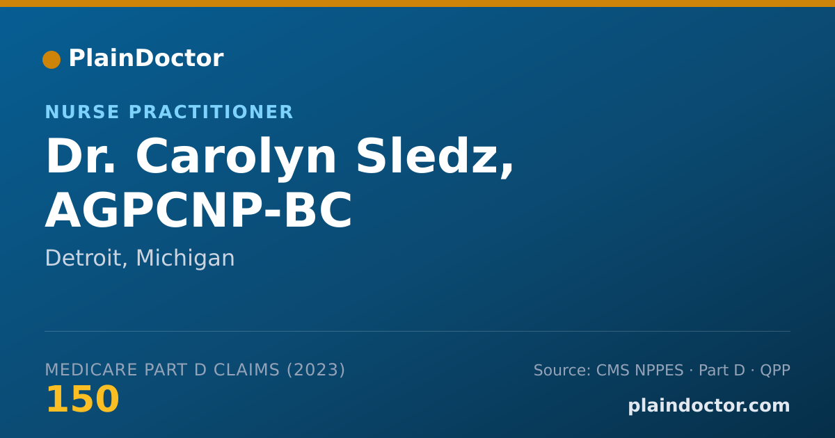 Shareable card for Carolyn Sledz, AGPCNP-BC - Nurse Practitioner, Detroit, MI