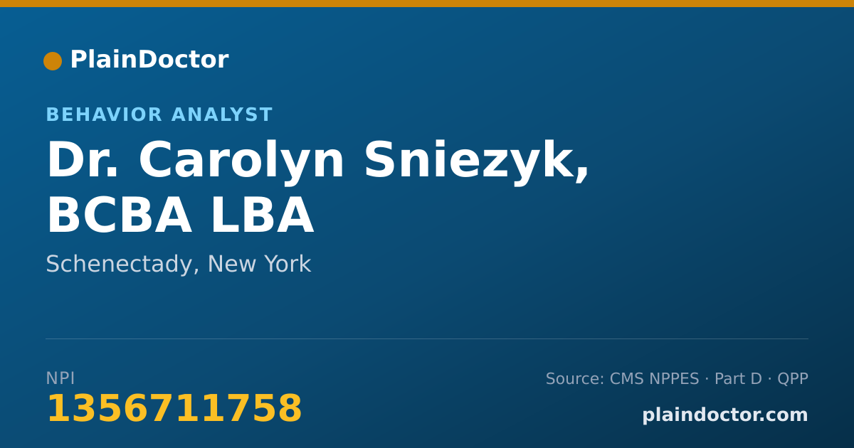 Shareable card for Carolyn Sniezyk, BCBA LBA - Behavior Analyst, Schenectady, NY
