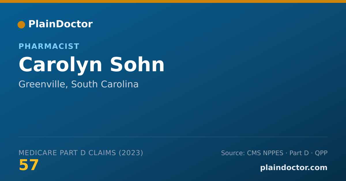 Shareable card for Carolyn Sohn - Pharmacist, Greenville, SC