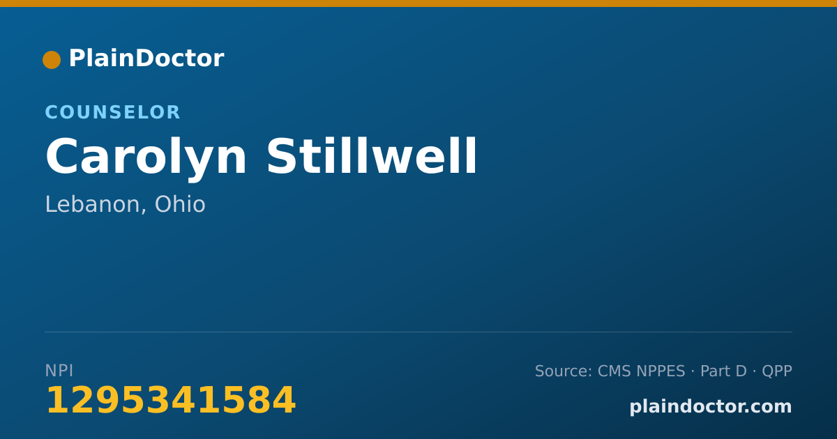 Shareable card for Carolyn Stillwell - Counselor, Lebanon, OH