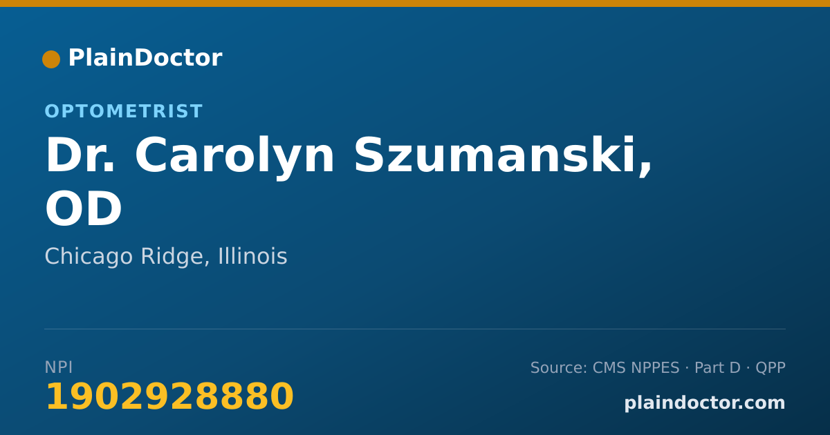 Shareable card for Carolyn Szumanski, OD - Optometrist, Chicago Ridge, IL