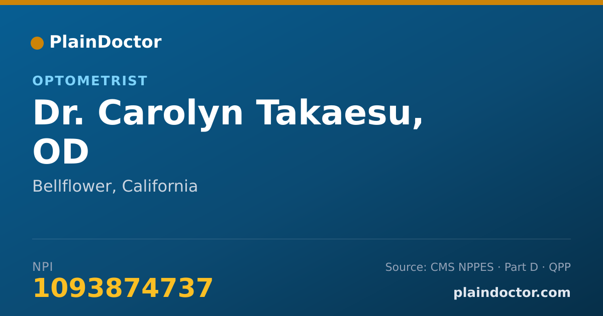 Shareable card for Carolyn Takaesu, OD - Optometrist, Bellflower, CA