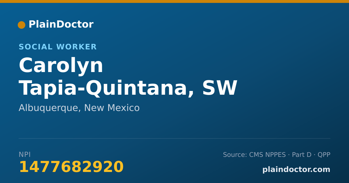 Shareable card for Carolyn Tapia-Quintana, SW - Social Worker, Albuquerque, NM