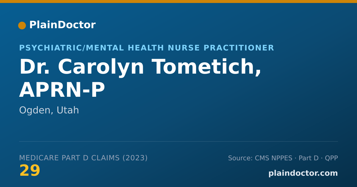 Shareable card for Carolyn Tometich, APRN-P - Psychiatric/Mental Health Nurse Practitioner, Ogden, UT