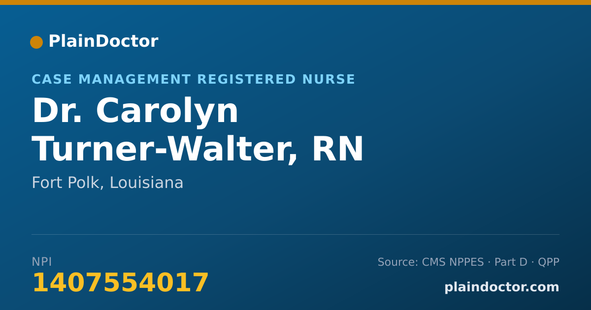 Shareable card for Carolyn Turner-Walter, RN - Case Management Registered Nurse, Fort Polk, LA
