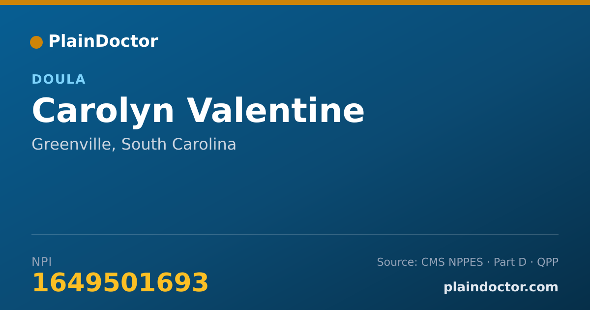 Shareable card for Carolyn Valentine - Doula, Greenville, SC