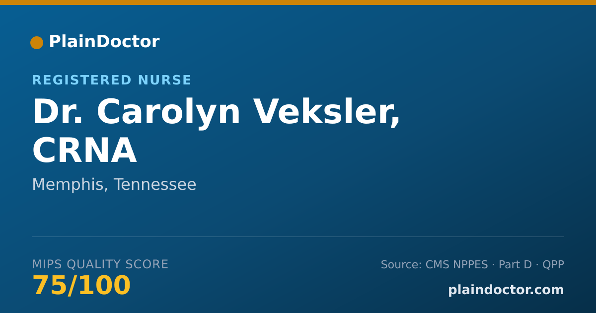 Shareable card for Carolyn Veksler, CRNA - Registered Nurse, Memphis, TN