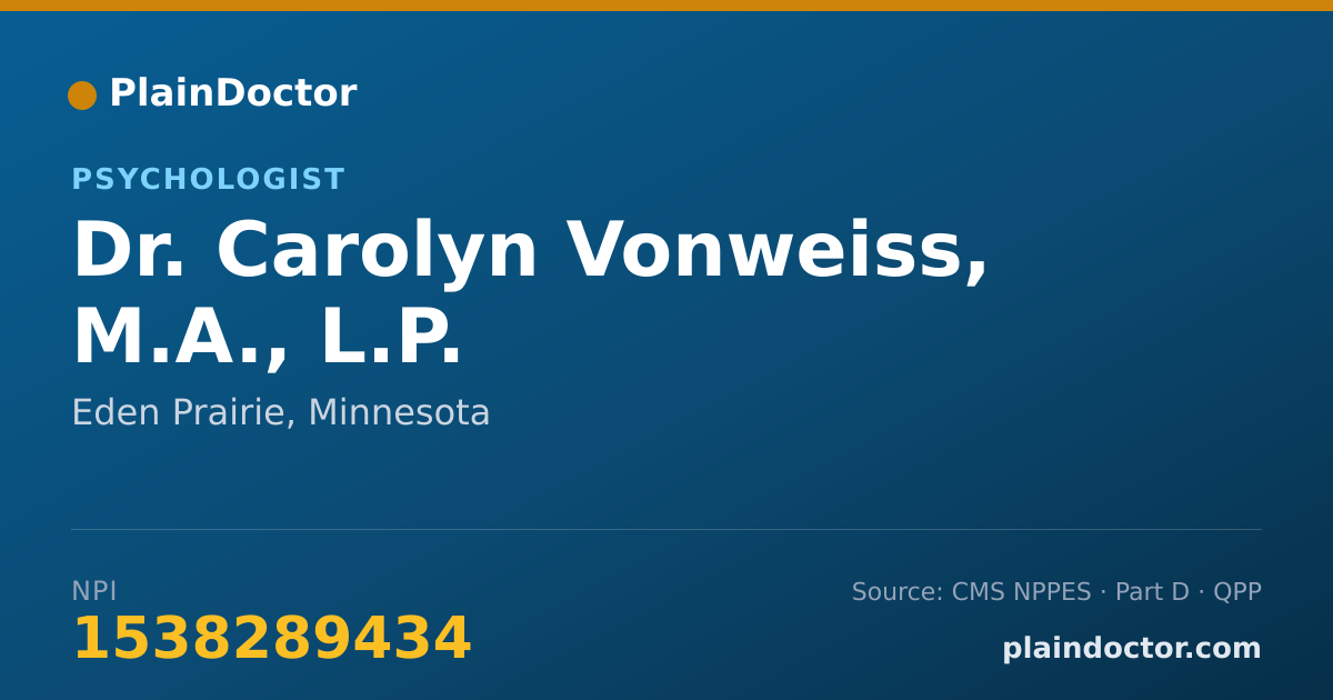 Shareable card for Carolyn Vonweiss, M.A., L.P. - Psychologist, Eden Prairie, MN