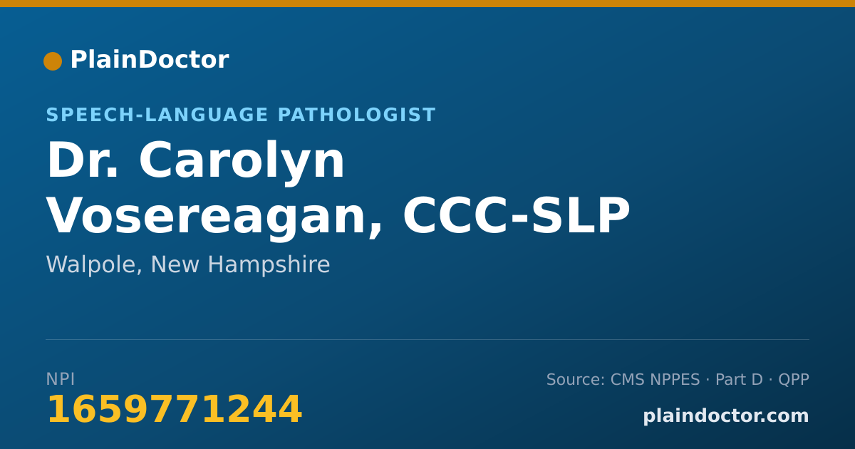 Shareable card for Carolyn Vosereagan, CCC-SLP - Speech-Language Pathologist, Walpole, NH