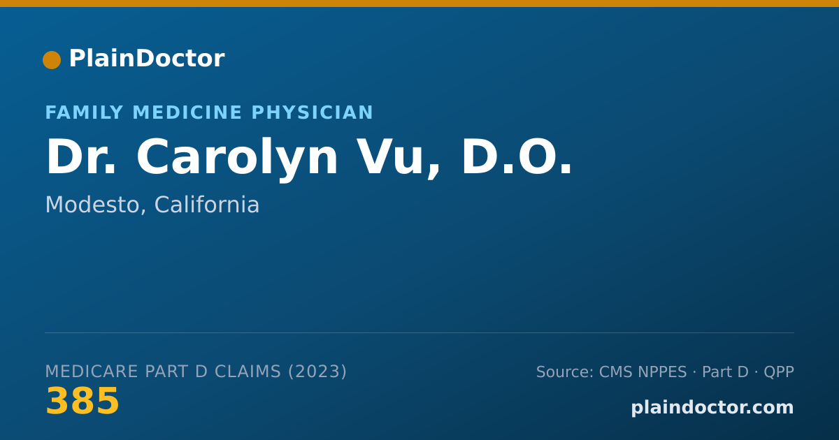 Shareable card for Carolyn Vu, D.O. - Family Medicine Physician, Modesto, CA