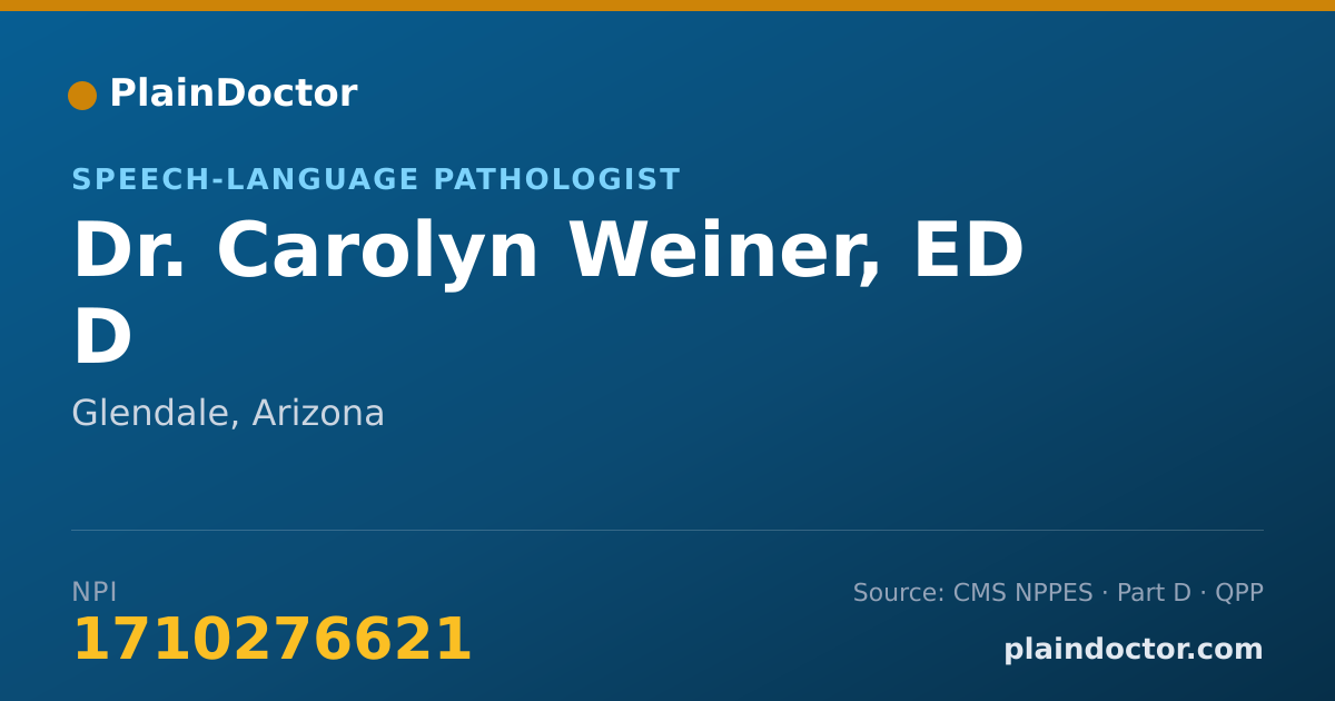 Shareable card for Carolyn Weiner, ED D - Speech-Language Pathologist, Glendale, AZ