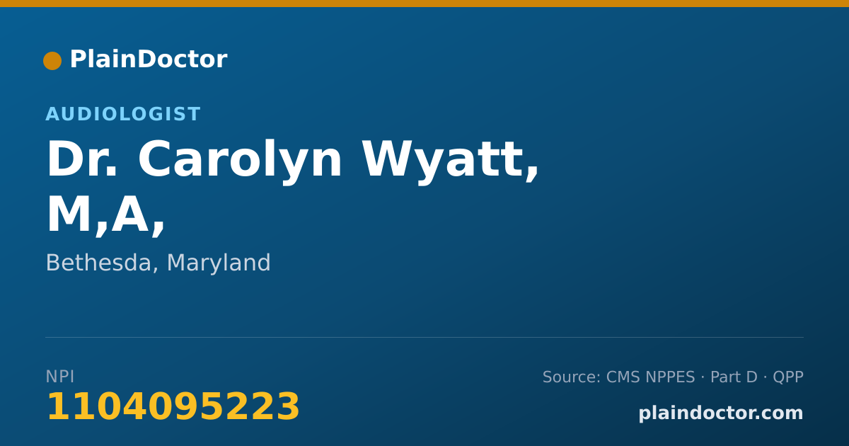 Shareable card for Carolyn Wyatt, M,A, - Audiologist, Bethesda, MD