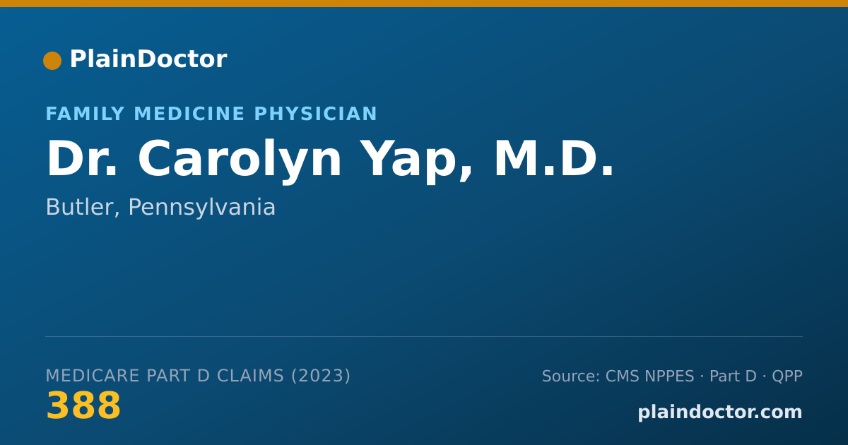 Shareable card for Carolyn Yap, M.D. - Family Medicine Physician, Butler, PA