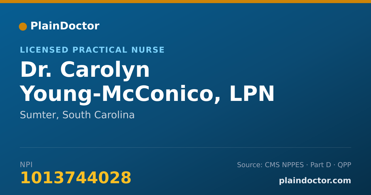 Shareable card for Carolyn Young-McConico, LPN - Licensed Practical Nurse, Sumter, SC