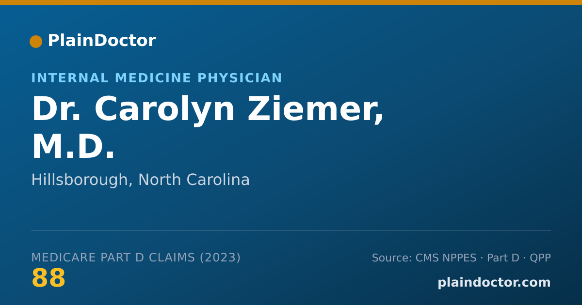 Shareable card for Carolyn Ziemer, M.D. - Internal Medicine Physician, Hillsborough, NC