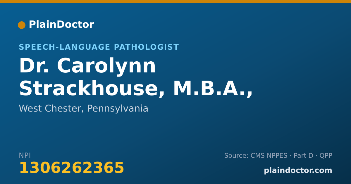 Shareable card for Carolynn Strackhouse, M.B.A., M.A.,CCC-SLP - Speech-Language Pathologist, West Chester, PA