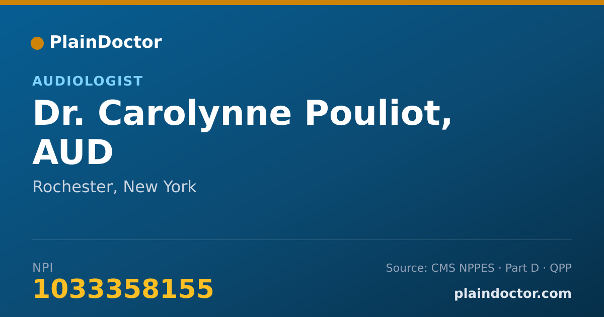 Shareable card for Carolynne Pouliot, AUD - Audiologist, Rochester, NY