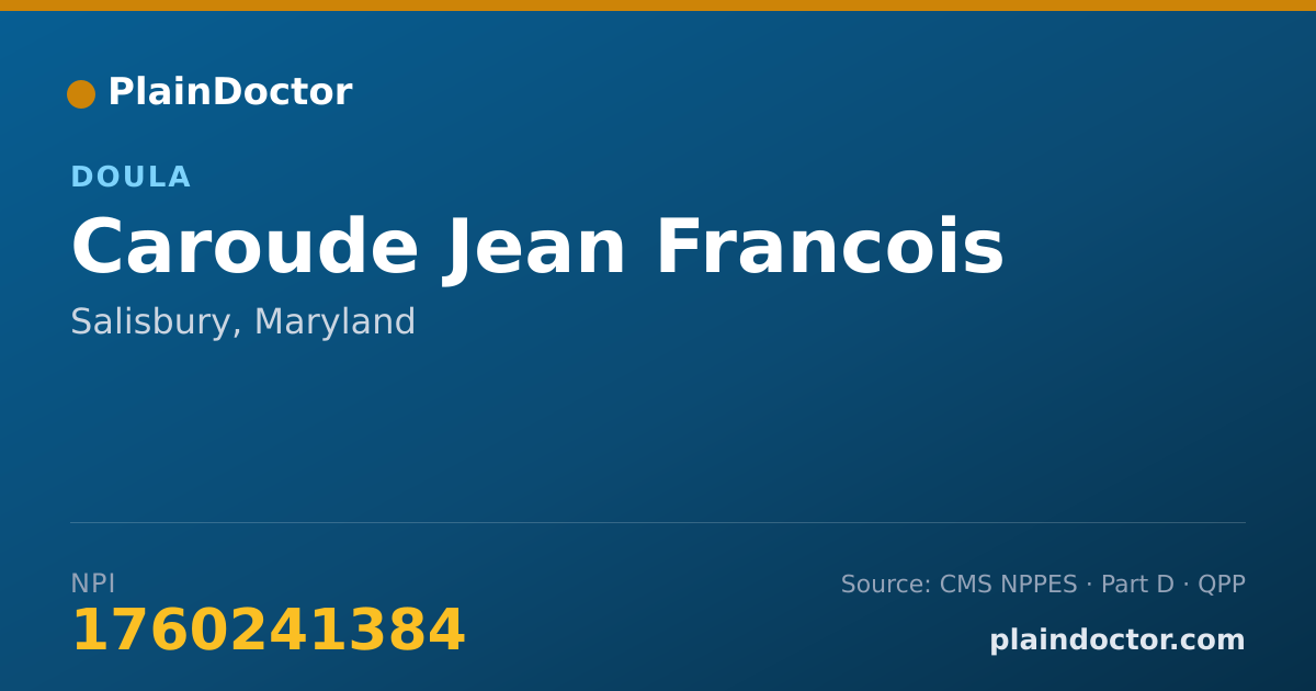 Shareable card for Caroude Jean Francois - Doula, Salisbury, MD