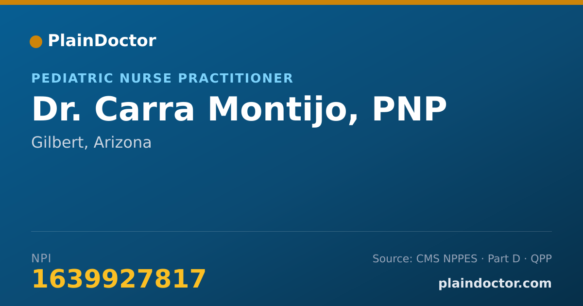 Shareable card for Carra Montijo, PNP - Pediatric Nurse Practitioner, Gilbert, AZ