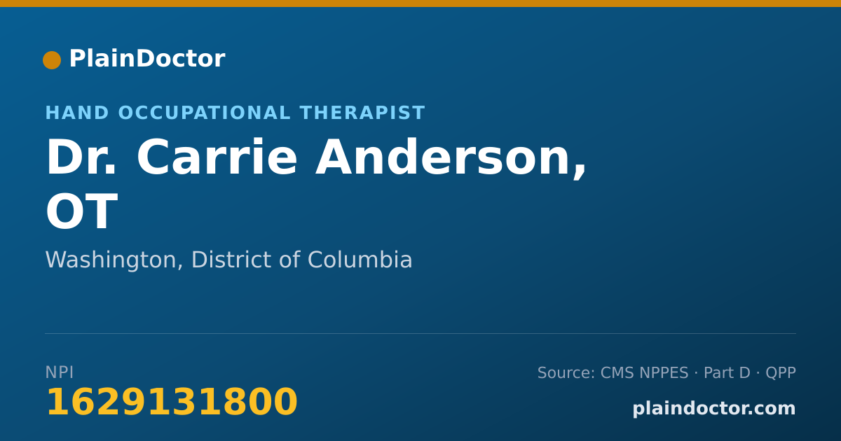 Shareable card for Carrie Anderson, OT - Hand Occupational Therapist, Washington, DC