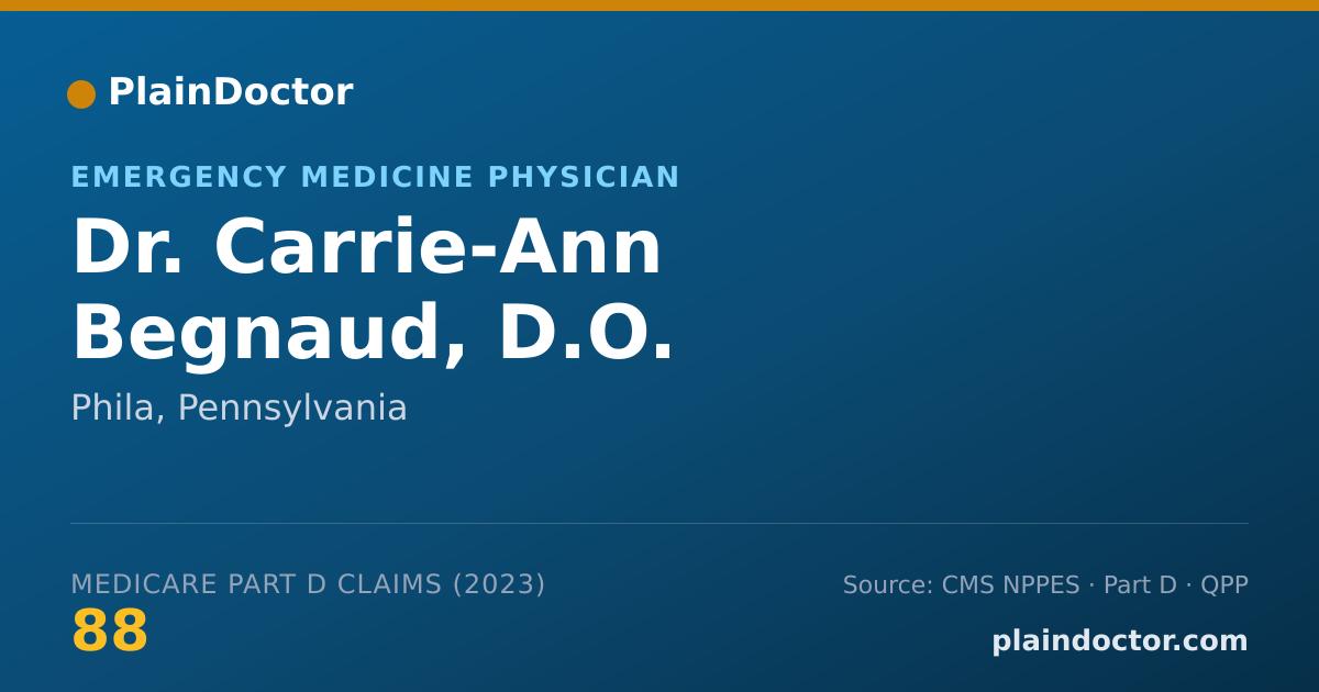 Shareable card for Carrie-Ann Begnaud, D.O. - Emergency Medicine Physician, Phila, PA