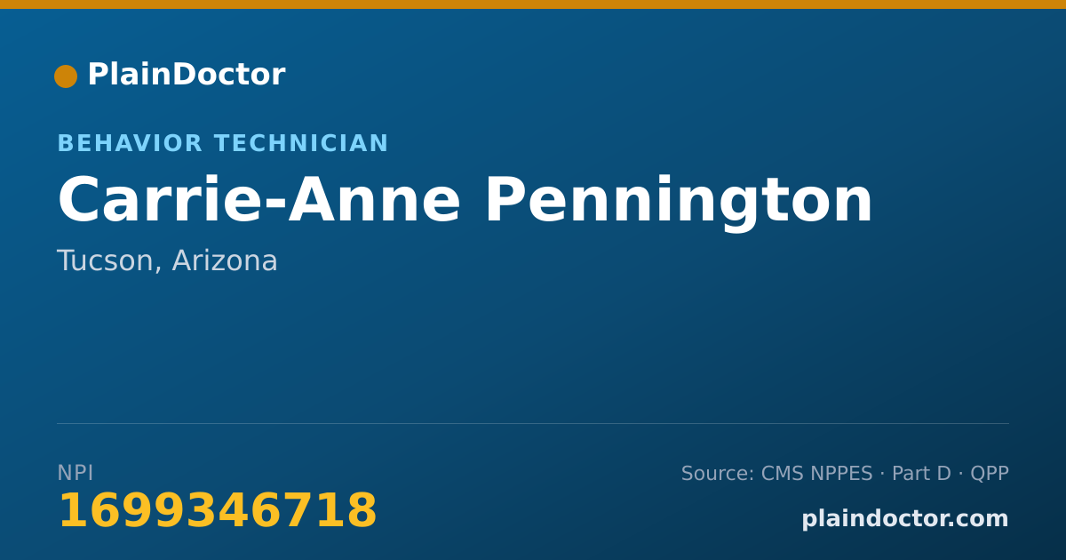 Shareable card for Carrie-Anne Pennington - Behavior Technician, Tucson, AZ