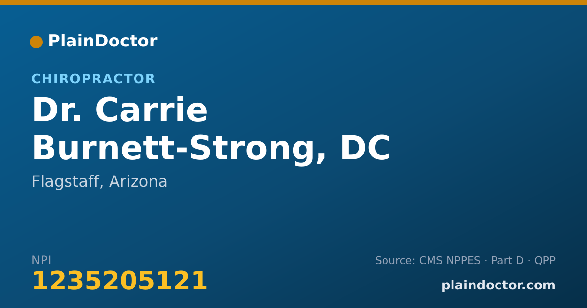 Shareable card for Carrie Burnett-Strong, DC - Chiropractor, Flagstaff, AZ