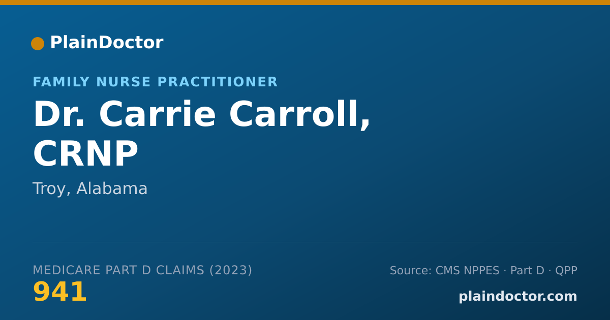 Shareable card for Carrie Carroll, CRNP - Family Nurse Practitioner, Troy, AL