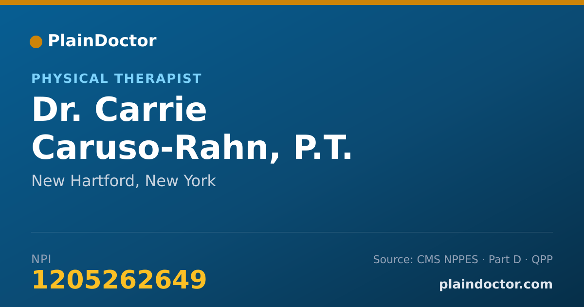 Shareable card for Carrie Caruso-Rahn, P.T. - Physical Therapist, New Hartford, NY