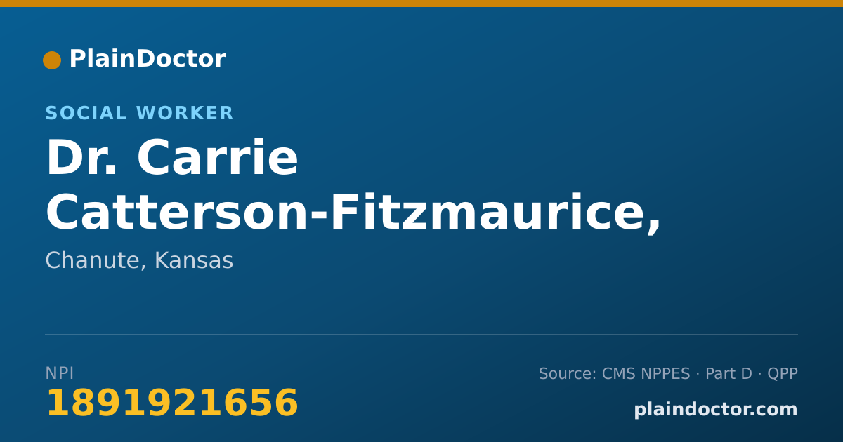 Shareable card for Carrie Catterson-Fitzmaurice, LMSW - Social Worker, Chanute, KS