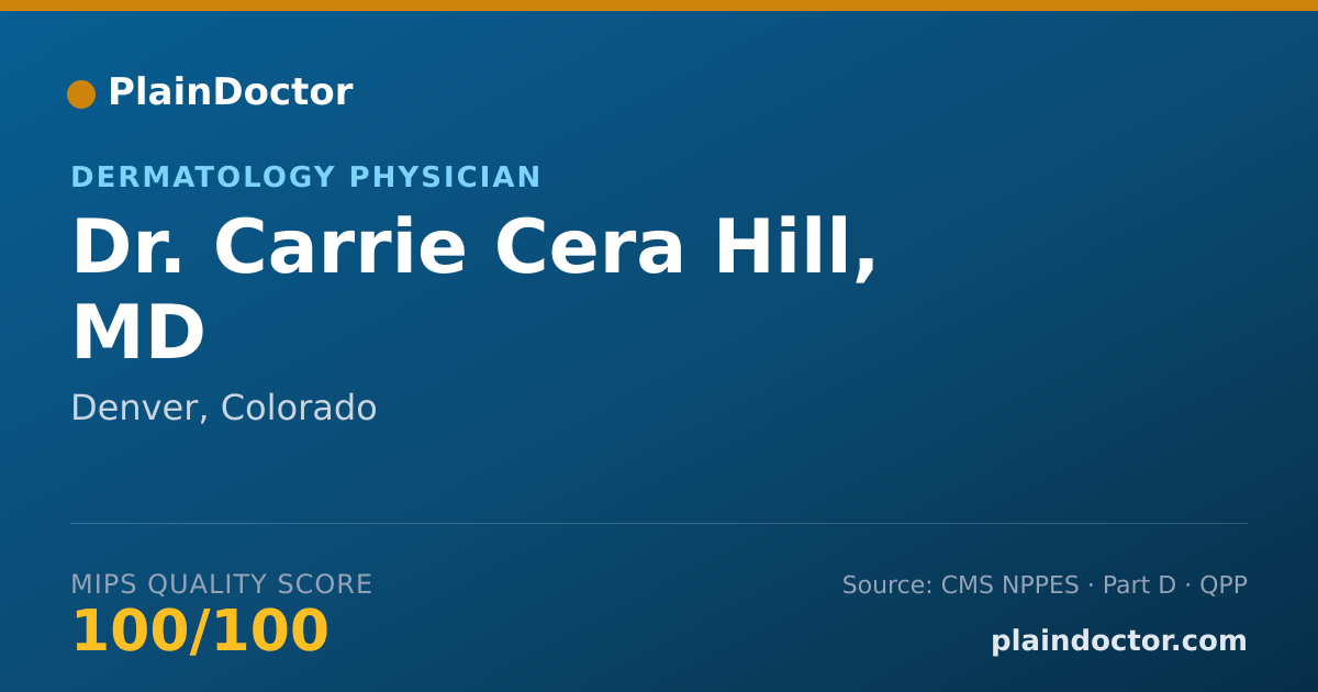 Shareable card for Carrie Cera Hill, MD - Dermatology Physician, Denver, CO