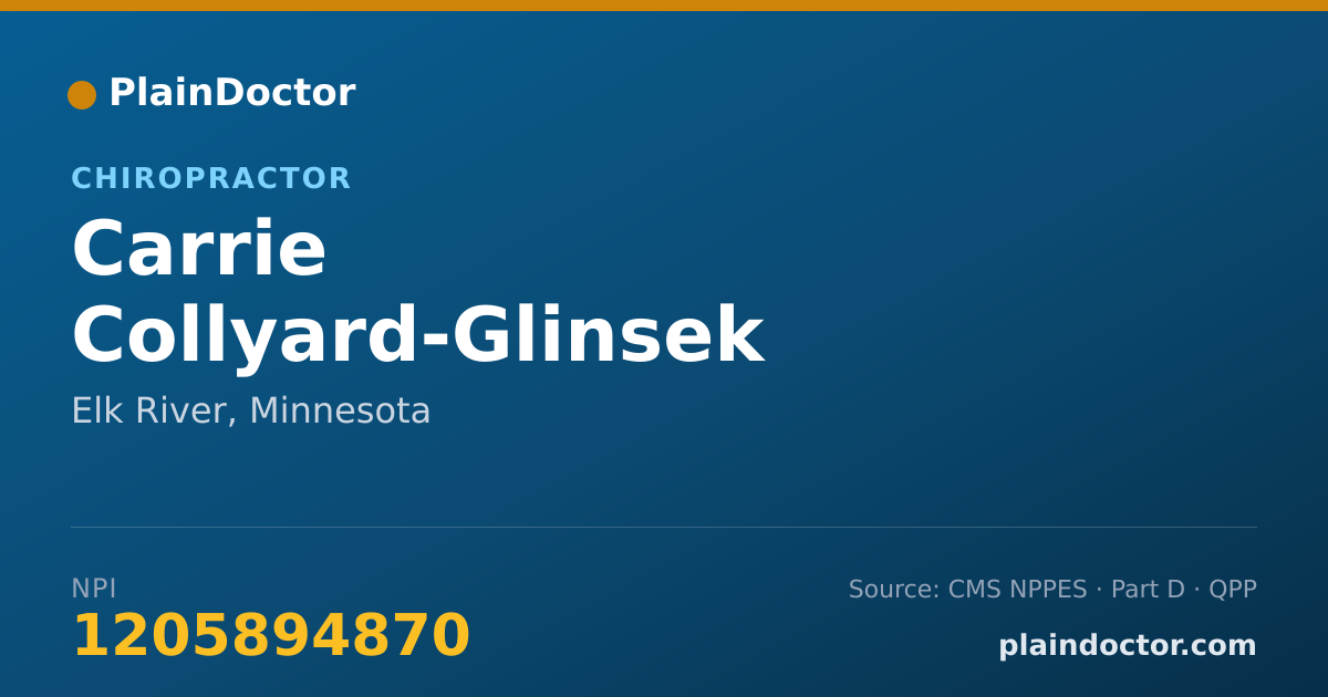 Shareable card for Carrie Collyard-Glinsek - Chiropractor, Elk River, MN