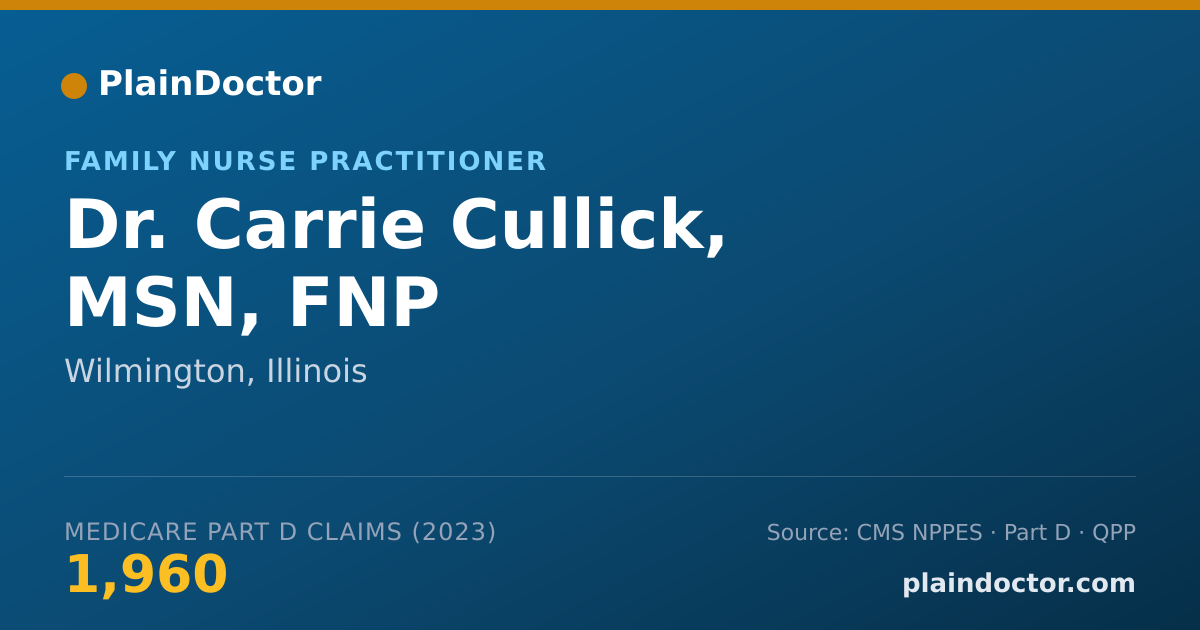 Shareable card for Carrie Cullick, MSN, FNP - Family Nurse Practitioner, Wilmington, IL