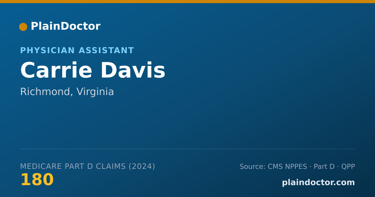 Shareable card for Carrie Davis - Physician Assistant, Richmond, VA