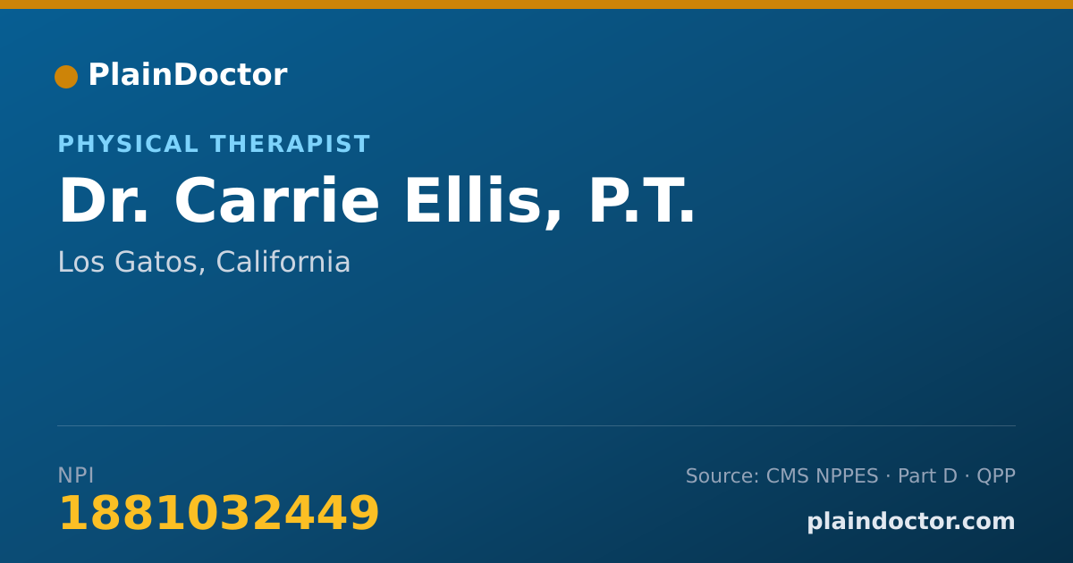 Shareable card for Carrie Ellis, P.T. - Physical Therapist, Los Gatos, CA